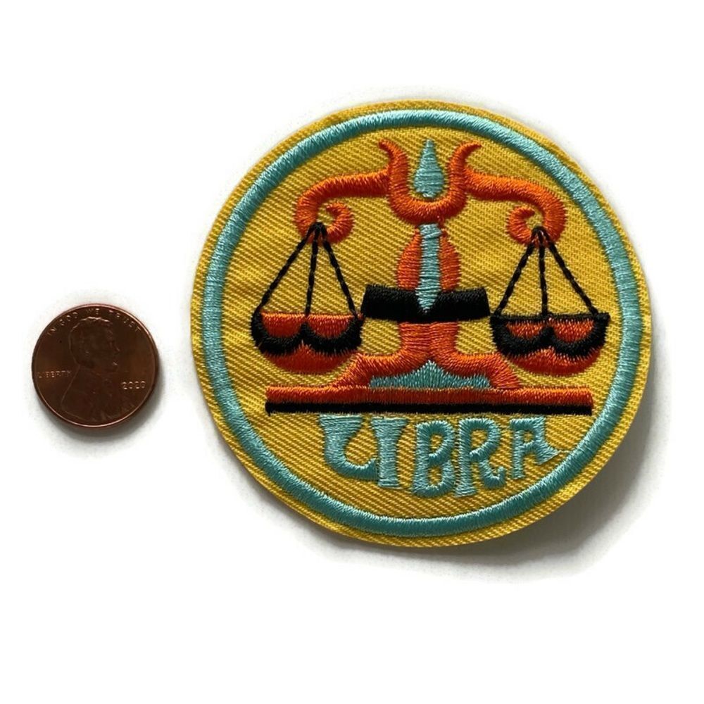 Libra Zodiac Embroidered Patch - Picture 2 of 3